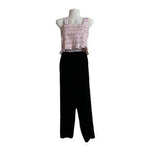 St. John Designer Luxury Black Stretch Dress Pants Metal Logo Button Womens US 8